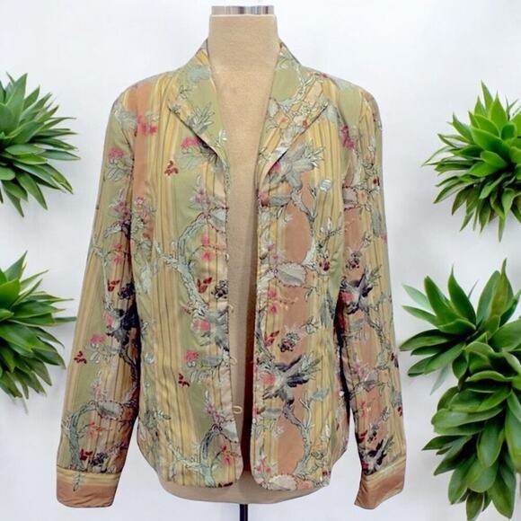 Coldwater Creek Jackets & Blazers - VTG Floral Embroidered Foliage Jacket Boho Cottagecore
